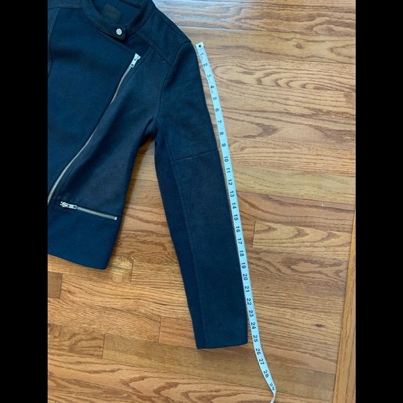 Trouve Blue Felt Moto Jacket women's medium size - Picture 10 of 11